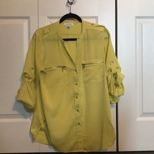 Calvin Klein MED Blouse w zipper pockets